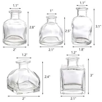 Hedume Set of 10 Small Glass Flower Vases, Clear Glass Bud Vases, Decorative Rustic Floral Vases, Mini Table Floral Vase for Home Decor Centerpieces, Events, Vintage Look