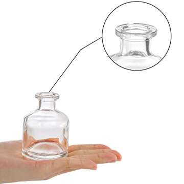 Hedume Set of 10 Small Glass Flower Vases, Clear Glass Bud Vases, Decorative Rustic Floral Vases, Mini Table Floral Vase for Home Decor Centerpieces, Events, Vintage Look