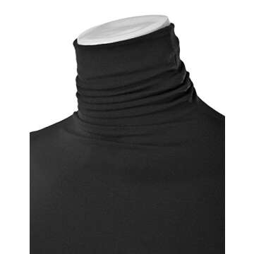 EIMIN Turtleneck Long Sleeve Versatile Soft Comfortable Affordable Slim Fit Pullover T-Shirts Top Sweater Black L