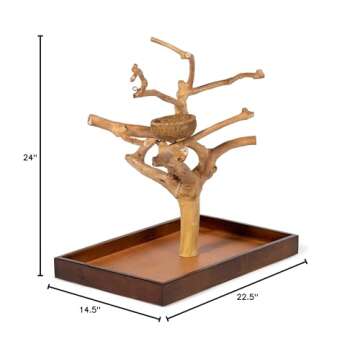 Prevue Pet Products Coffeawood Java Tree Minis Medium Table Top Playstand 22634, 22.5" L x 14.5" W x 24.0" H