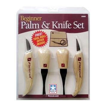 Flexcut Wood Carving Tools Beginner Palm & Knife Set KN600 for All Skill Levels