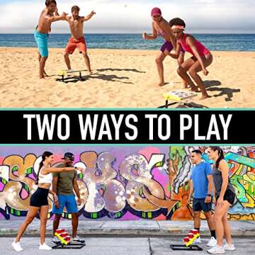 Franklin Sports Stadium Cup Pong Set - Jumbo 6 Cup Pong Game Set with Cups + Stand - Fun Indoor + Outdoor Tailgate Game