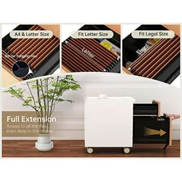 CuHome 2 Drawer Mobile Filing Cabinet for Office Use