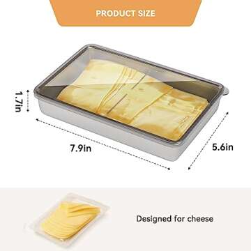 Freshmage Cheese Container for Refrigerator, Stainless Steel Airtight Deli Meat Storage Containers f...