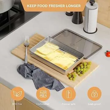 Freshmage Cheese Container - Airtight Deli Meat Storage