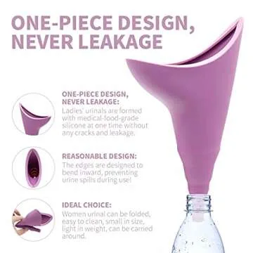 Female Urination Device, Reusable Silicone Female Urinals Portable, Urine Cups for Women Standing Pe...