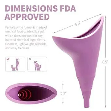 Female Urination Device, Reusable Silicone Female Urinals Portable, Urine Cups for Women Standing Pee, for Outdoor, Inconvenient Mobility, Activities, Campin