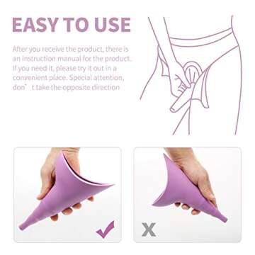 Female Urination Device, Reusable Silicone Female Urinals Portable, Urine Cups for Women Standing Pee, for Outdoor, Inconvenient Mobility, Activities, Campin
