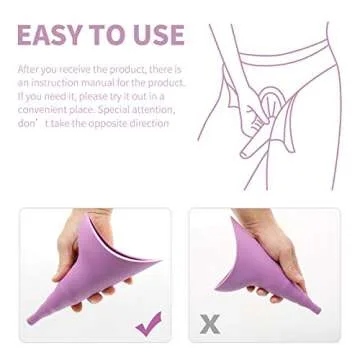 Female Urination Device, Reusable Silicone Female Urinals Portable, Urine Cups for Women Standing Pee, for Outdoor, Inconvenient Mobility, Activities, Campin
