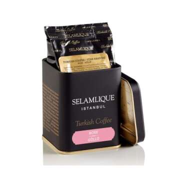 Selamlique's Authentic Ground Turkish Coffee with Rose Flavor (4.40oz)