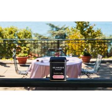 Selamlique Authentic Ground Turkish Coffee with Rose Flavor