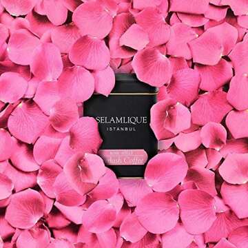 Selamlique Authentic Ground Turkish Coffee with Rose Flavor