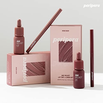 Peripera Liner Kit in Rosy Nude for Full-Day Lip Color