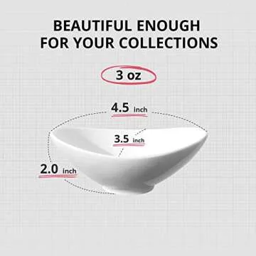 LIFVER Dipping Bowls, 3 Oz White Serving Bowls Set of 8, Mini Charcuterie Board Bowls, Soy Sauce Dis...