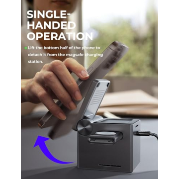 LISEN 3 in 1 Charging Station Apple, for iPhone Wireless Charging Station for Apple Magsafe Charger Stand Cube, Travel Magsafe Charging Station for iPhone 16 15 and Watch, Gifts for Men Women, Black