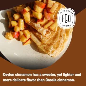 FGO Organic Ceylon Cinnamon Powder, 16oz Pure Sri Lanka Cinnamon for Spice & Seasoning, Great for Baking, Cooking, & Drinks, Additive Free, Non-GMO (Pack of 1)