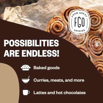 FGO Organic Ceylon Cinnamon Powder, 16oz Pure Sri Lanka Cinnamon for Spice & Seasoning, Great for Baking, Cooking, & Drinks, Additive Free, Non-GMO (Pack of 1)