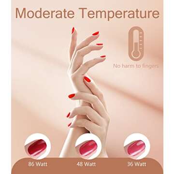 Easkep UV LED Nail Lamp - 86W Nail Dryer UV Light for Nails Eyes Protection UV Lamp for Gel Nails Gel Nail Polish Curing Dryer for Home and Salon