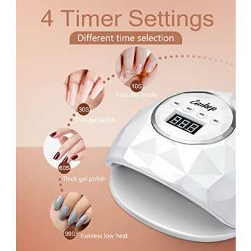 Easkep UV LED Nail Lamp - 86W Nail Dryer UV Light for Nails Eyes Protection UV Lamp for Gel Nails Gel Nail Polish Curing Dryer for Home and Salon