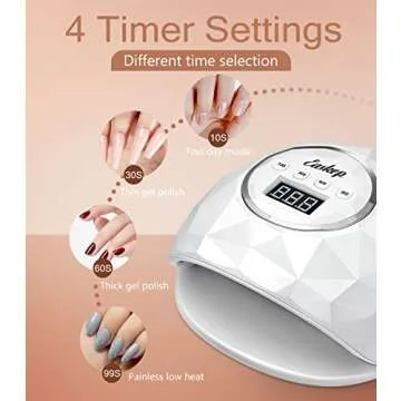 Easkep UV LED Nail Lamp - 86W Nail Dryer UV Light for Nails Eyes Protection UV Lamp for Gel Nails Gel Nail Polish Curing Dryer for Home and Salon