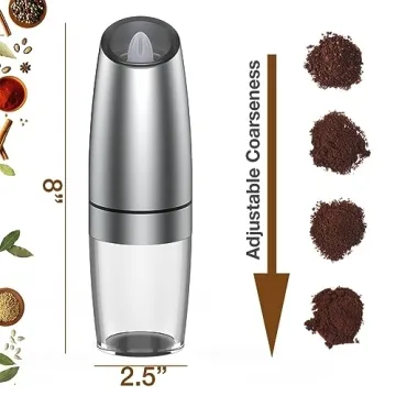 Gravity Electric Salt and Pepper Grinder Set - Automatic with LED Light