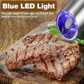 Gravity Electric Salt and Pepper Grinder Set - Automatic with LED Light