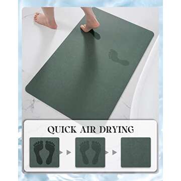 MontVoo -Bath Mat Rug-Rubber Backing Non Slip Quick Dry Absorbent Thin Bathroom Rugs Fit Under Door-...