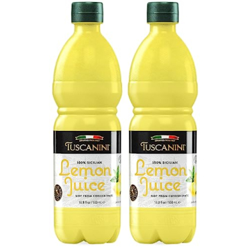 Tuscanini 100% Sicilian Lemon Juice, Not from Concentrate, 16.9oz (2 Pack) No Water Added | Convenie...