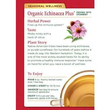 Organic Echinacea Plus Tea for Immune Support - 16 Bags