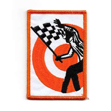 Vintage Style Drag Racing Street Racing Checkered Flag Sew On Embroidered Patch