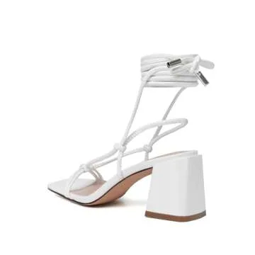 Chic vivianly Women's Lace Up Chunky Heel Sandals