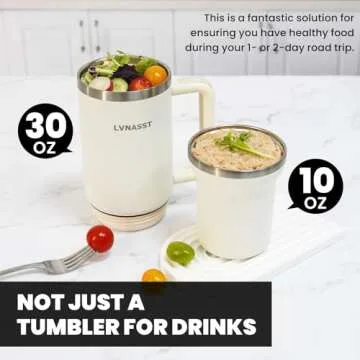 LVNASST Tumbler with Handle and Straw Lid 2-in-1