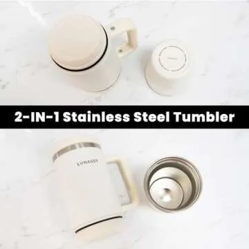 LVNASST Tumbler with Handle and Straw Lid 2-in-1