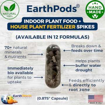EarthPods Organic Indoor Plant Fertilizer Sticks - 100 Count - Perfect for Houseplants