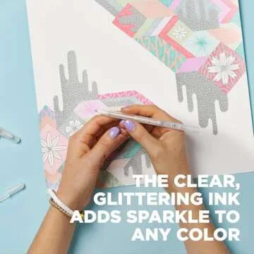 SAKURA Gelly Roll Stardust Clear Glitter Gel Pens - Bold Point Ink Pen for Lettering, Drawing, Invitations, & Stationery - Clear Ink - Bold Line - 6 Pack