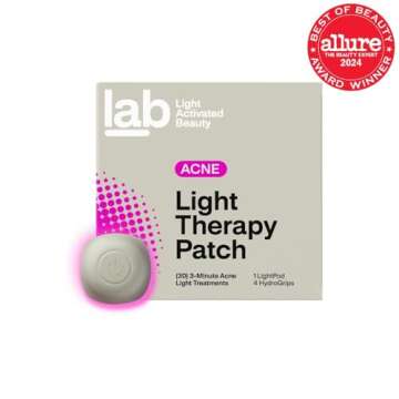 Light Activated Beauty l.a.b Light Therapy Acne Patch, 1-Pack, LED Red and Blue Light Hydrocolloid A...