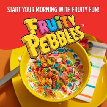 Post Fruity PEBBLES with Marshmallows Cereal, Gluten Free, Sweetened Rice Breakfast Cereal, Small Box, 11 Ounce