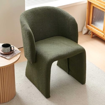 NORDICANA Barrel Faux Fur Dining Chair for Living Room
