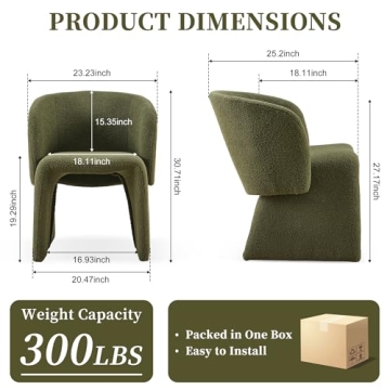 NORDICANA Barrel Faux Fur Dining Chair for Living Room