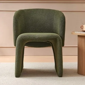 NORDICANA Barrel Faux Fur Dining Chair for Living Room