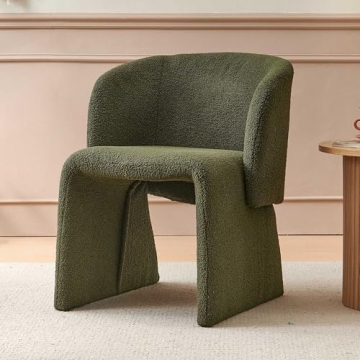 NORDICANA Barrel Faux Fur Dining Chair for Living Room