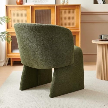 NORDICANA Barrel Faux Fur Dining Chair for Living Room
