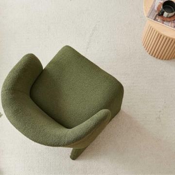 NORDICANA Barrel Faux Fur Dining Chair for Living Room