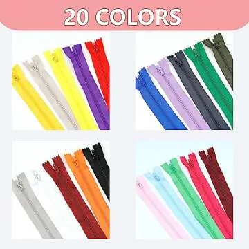 YAKA 60 Pack of 18 Inches Mix Nylon Coil Zippers Bulk - Supplies Zippers for Tailor Sewing Crafts (20 Color)
