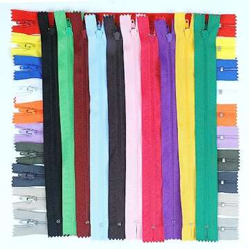 YAKA 60 Pack of 18 Inches Mix Nylon Coil Zippers Bulk - Supplies Zippers for Tailor Sewing Crafts (20 Color)