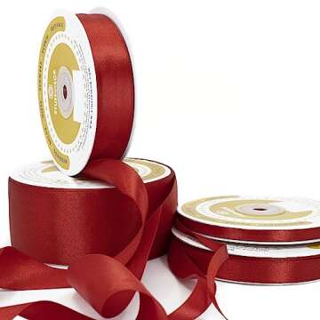 Stuffvisor 1/4" Red Satin Ribbon - 50 Yards of Elegance
