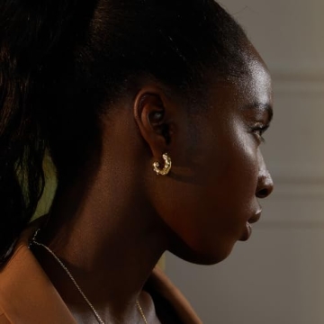 FRUMOS Cubic Zirconia Gold Hoop Earrings for Women - Elegant Hoops