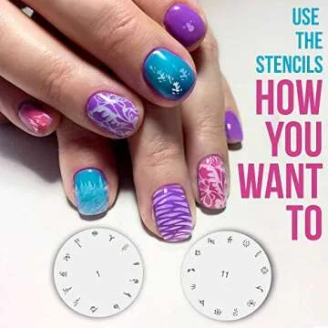 Custom Body Art Nail Stencils - 260 Unique Designs Set