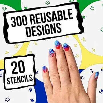 Custom Body Art Nail Stencils - 260 Unique Designs Set
