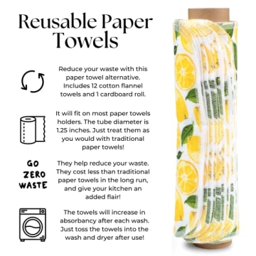 Reusable Cotton Flannel Paper Towels Roll for Eco-Friendly Cleaning